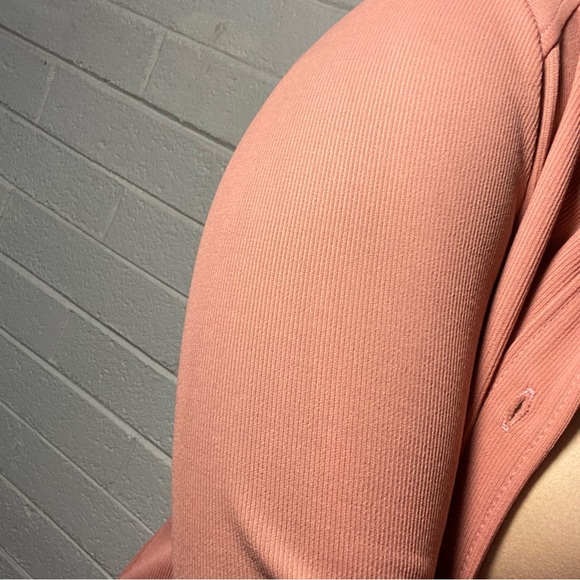 Vintage Ecco Bay Made in USA Ribbed Cardigan Blazer With Pockets Pink Button Wom - Picture 2 of 11